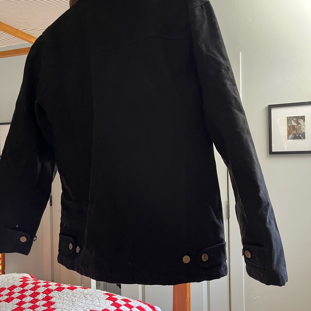 Black Button-Up Work Jacket - Picture 6 of 6